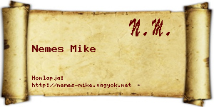 Nemes Mike névjegykártya